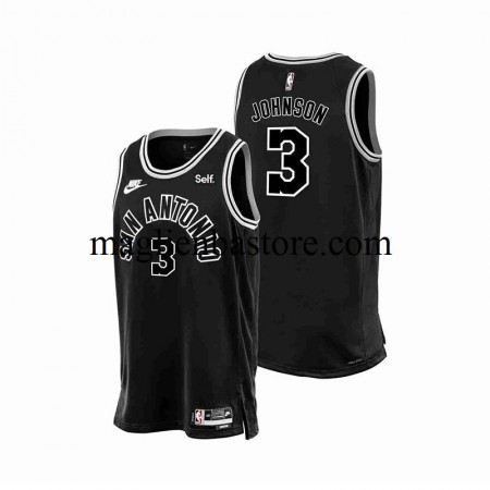 Maglia NBA San Antonio Spurs Keldon Johnson 3 Nike 2022-2023 Classic Edition Nero Swingman - Uomo